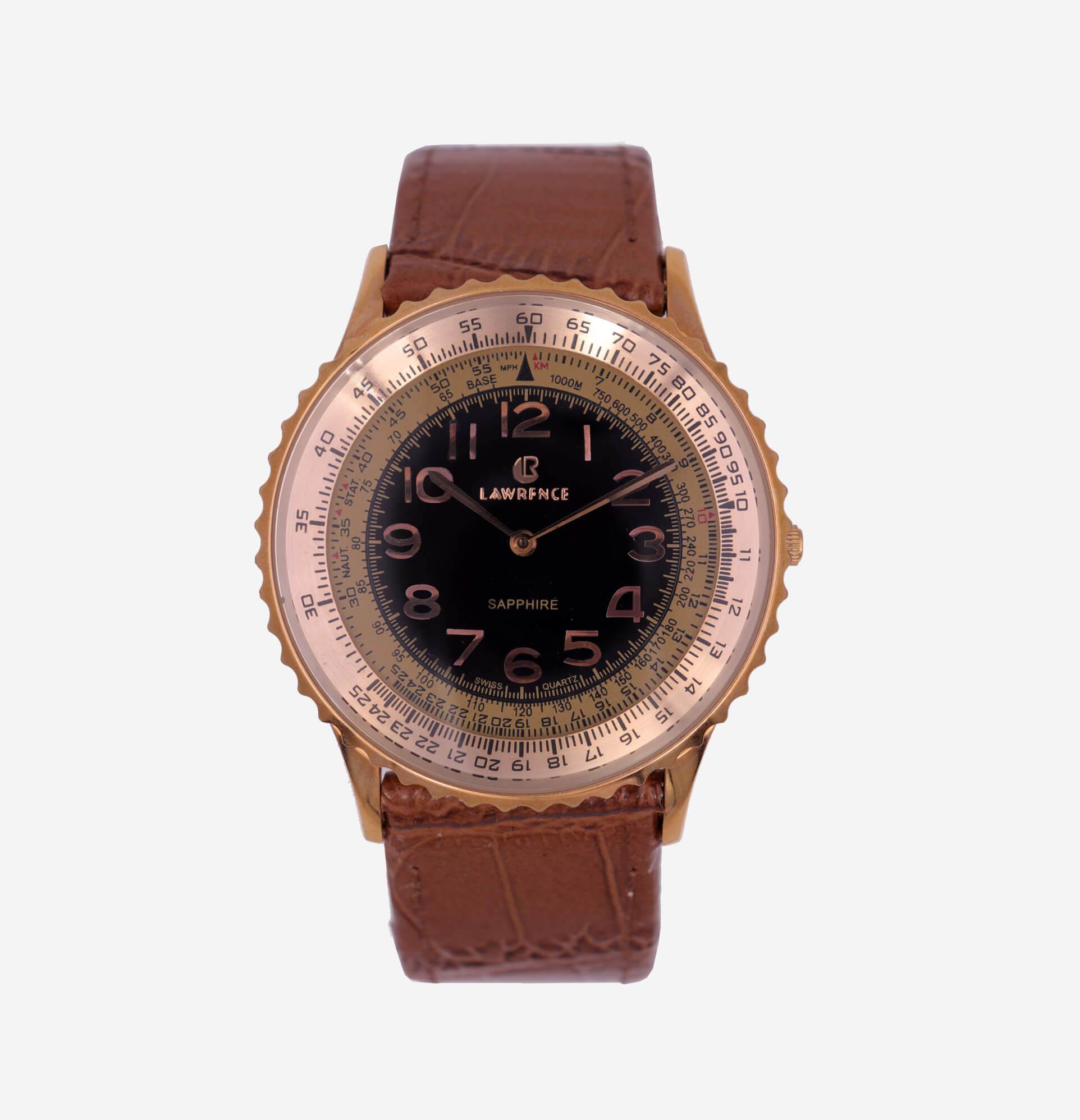 Analog Leather Watch LR-97 (Copper Tone)